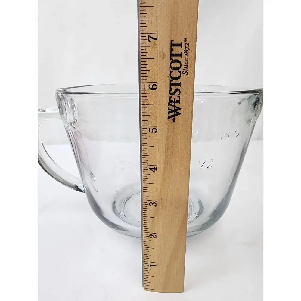 Anchor Hocking 2QTS/8 Cups/2000ML/2 Litres Measuring Batter Bowl w/ Red Lid USA